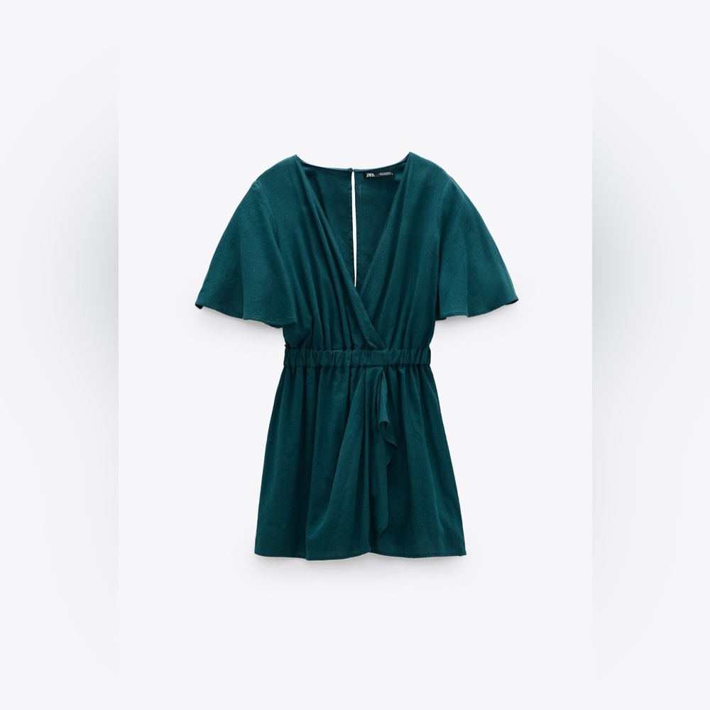 Zara Linen Blend Short Jumpsuit